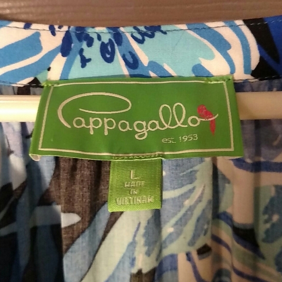 Cappagallo Women's L Blouse Blue floral - Picture 2 of 4